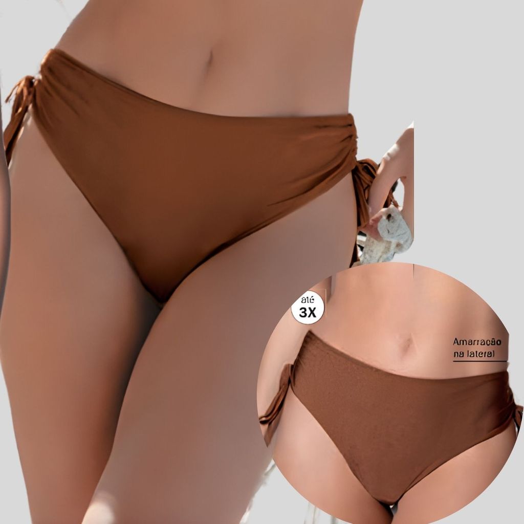 Calcinha Biquíni de Praia Franzido Galler Demillus Plus Size