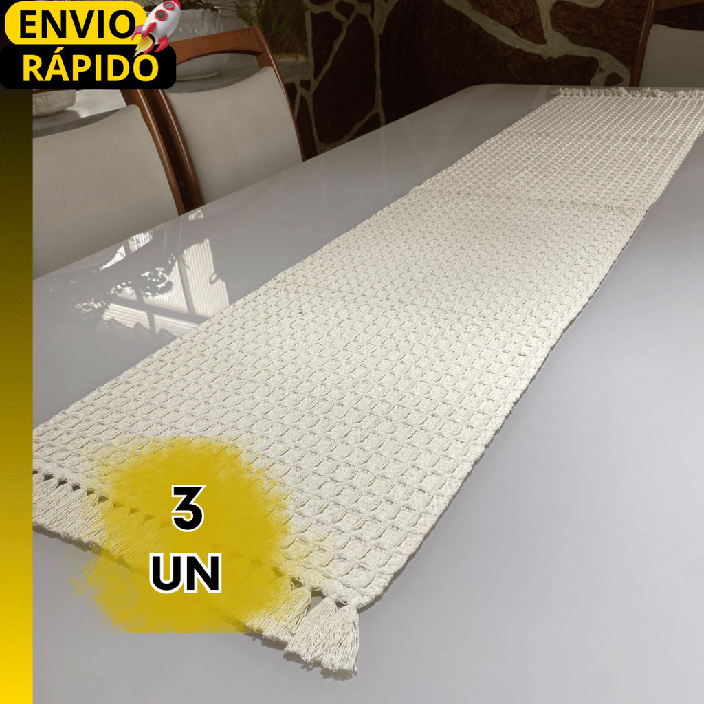 CONJUNTO PASSADEIRAS/TRILHOS DE MESA EM ALGODÃO FEITO NO TEAR À MÃO PARA MESA, ARMARINHO MICROONDAS.