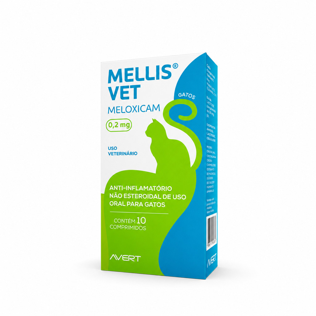 Mellis Vet 0,2mg 10 Comprimidos Meloxicam Para Gatos