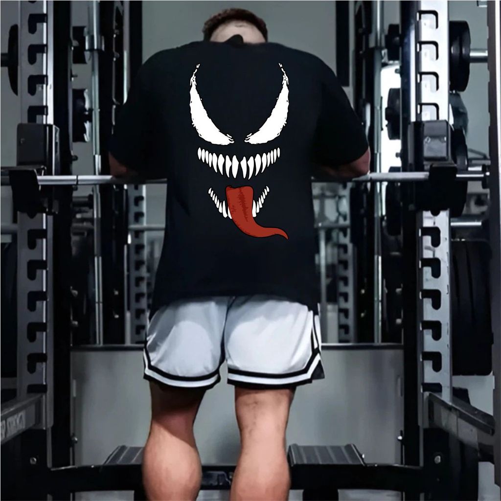 Camiseta masculina Oversized  para Academia Musculação camisa algodão over Venon Streetwear 100% Algodão