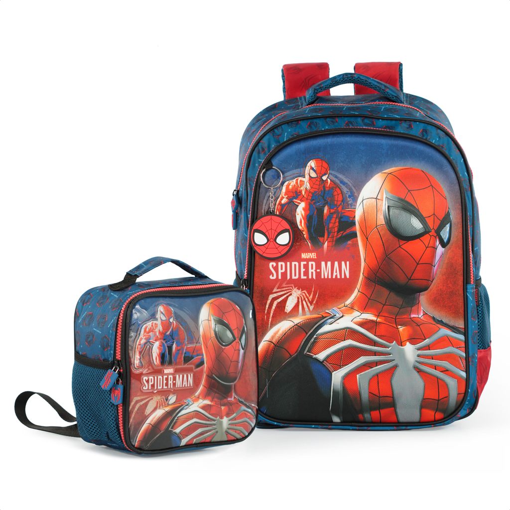 KIT Mochila Escolar + Lancheira Xeryus Spider Man - Infantil