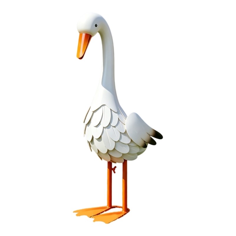 MIS Lawn Bird Garden Figure Estátua De Metal Para Entrada De Varanda Com Destaque Branco Colocação De Borda E Quintal
