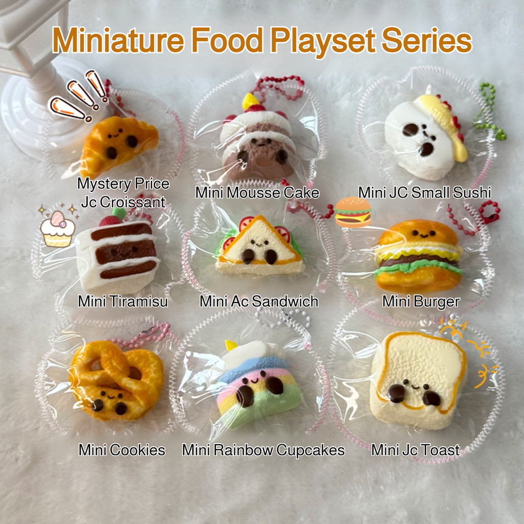 Série de brinquedos em miniatura de comida, brinquedos macios para apertar