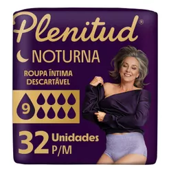 Plenitud Roupa Íntima Noturna para Incontinência P/M 32 Un