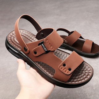 Sandálias masculinas estilo 2025 verão novos produtos na moda lazer ao ar livre dupla utilização sapatos de praia almofa