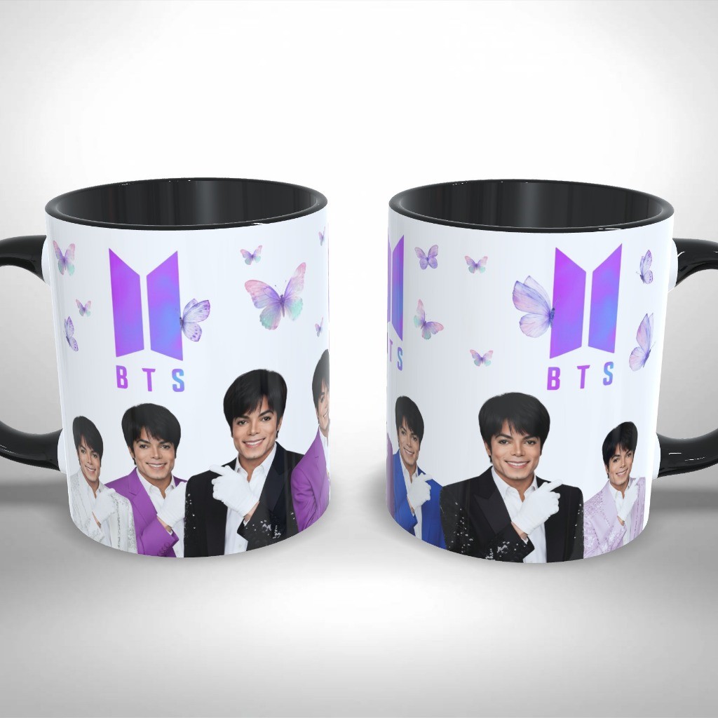 Caneca Personalizada Rusbé BTS Michael Jackson Meme Cerâmica Presente