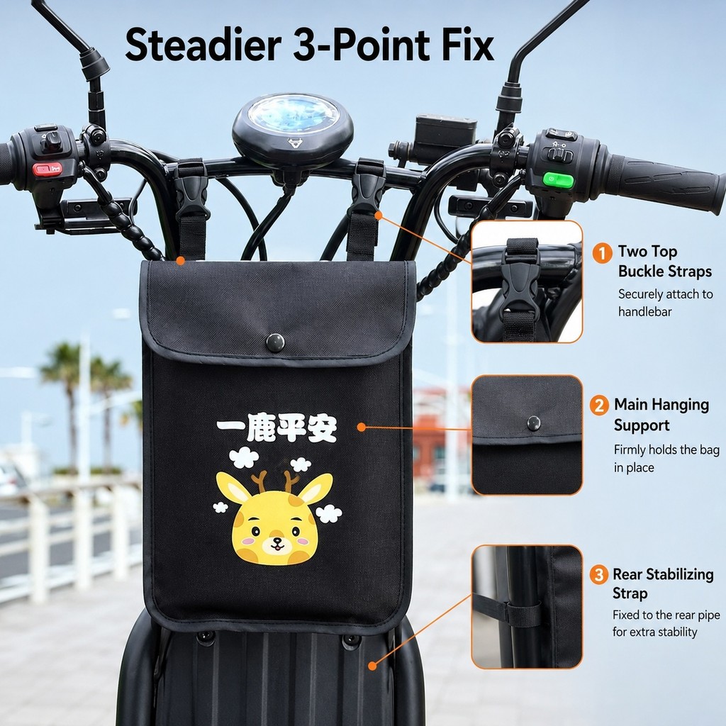 Bolsa De Armazenamento Suspensa Para Scooter Elétrica Compacta , Organizadora De Gancho Frontal Passeios Viagens De Escr