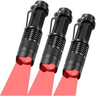 Lanterna de Luz Vermelha para Astronomia e Visão Noturna - Zoomável, Modo Único, Funciona com Bateria AA, Tamanho de Bol