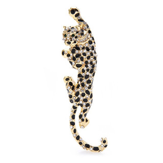 Broche de Leopardo Escalando, Broche Grande Unissex, Broche de Animal Esmaltado, Joia Luxuosa para o Inverno e Ano Novo,