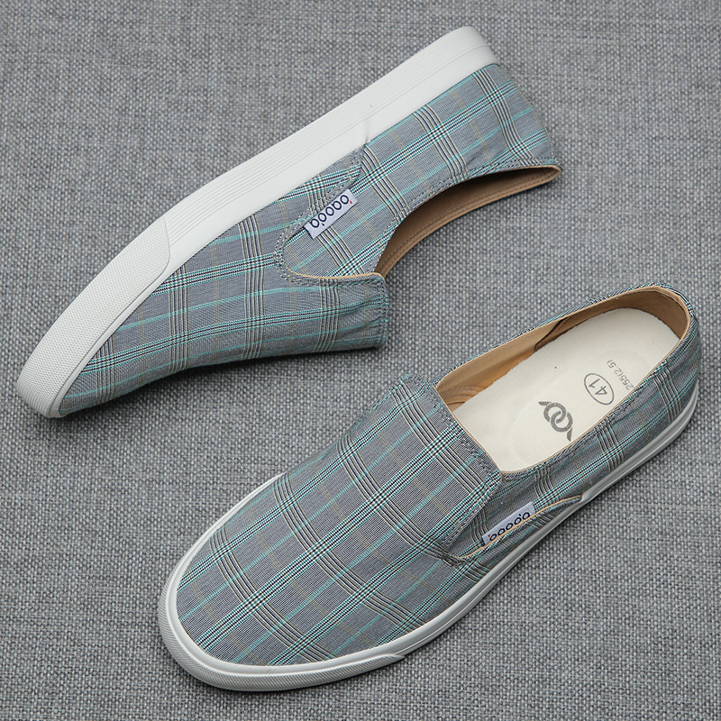 Primavera sapatos masculinos 2026 novo estilo sapatos de lona sapatos casuais masculinos deslizamento-em tênis de sola m