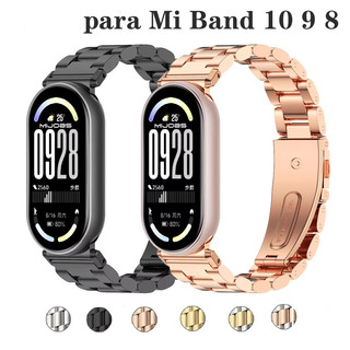 Pulseira De Aço Inoxidável Para Xiaomi Mi Band 11 10 9 8 NFC Strap Metal Relógio Smartwatch Acessórios