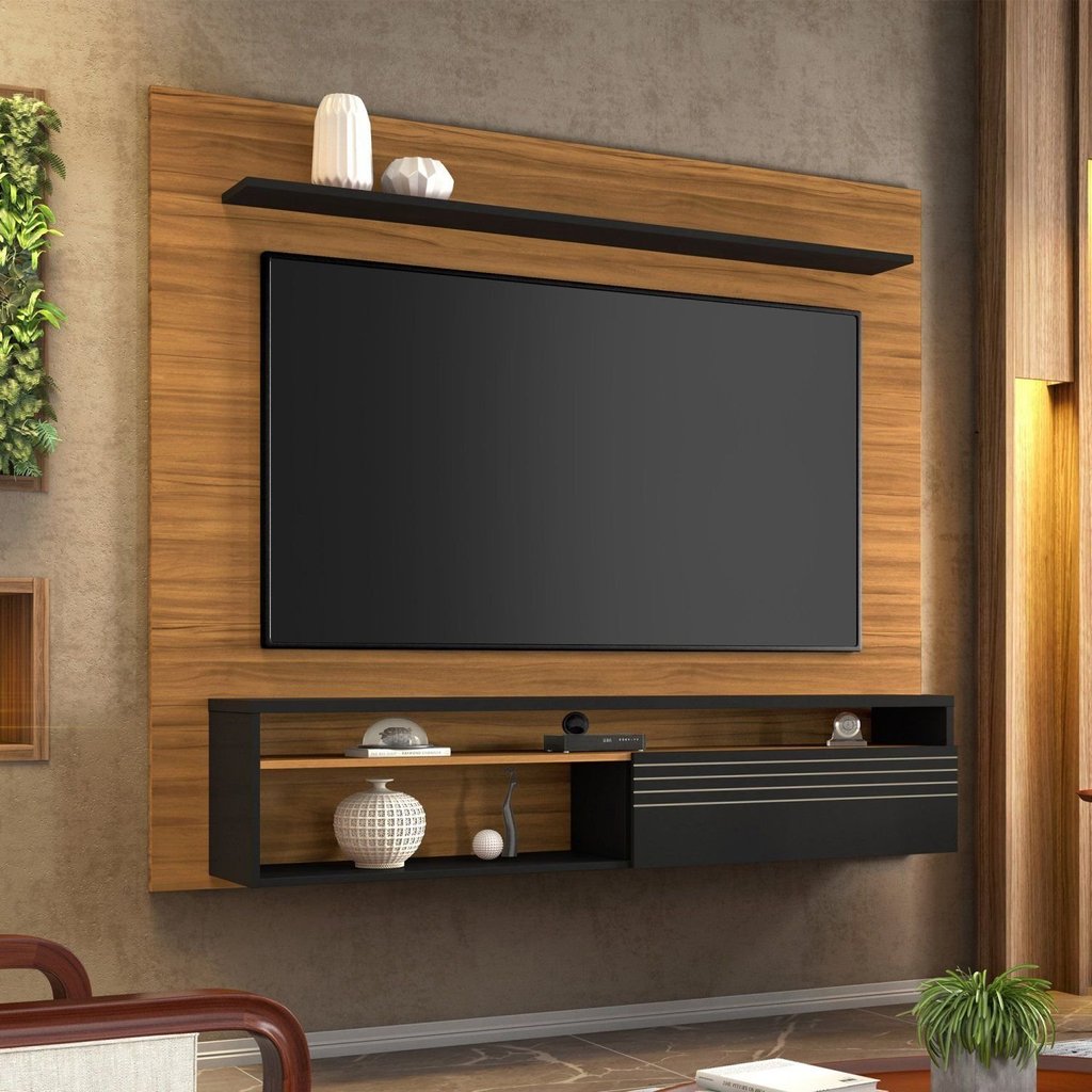 Painel para TV até 60 Polegadas 160CMX159,9cm Nt 1100 Marrom Freijó Trend/Preto TX