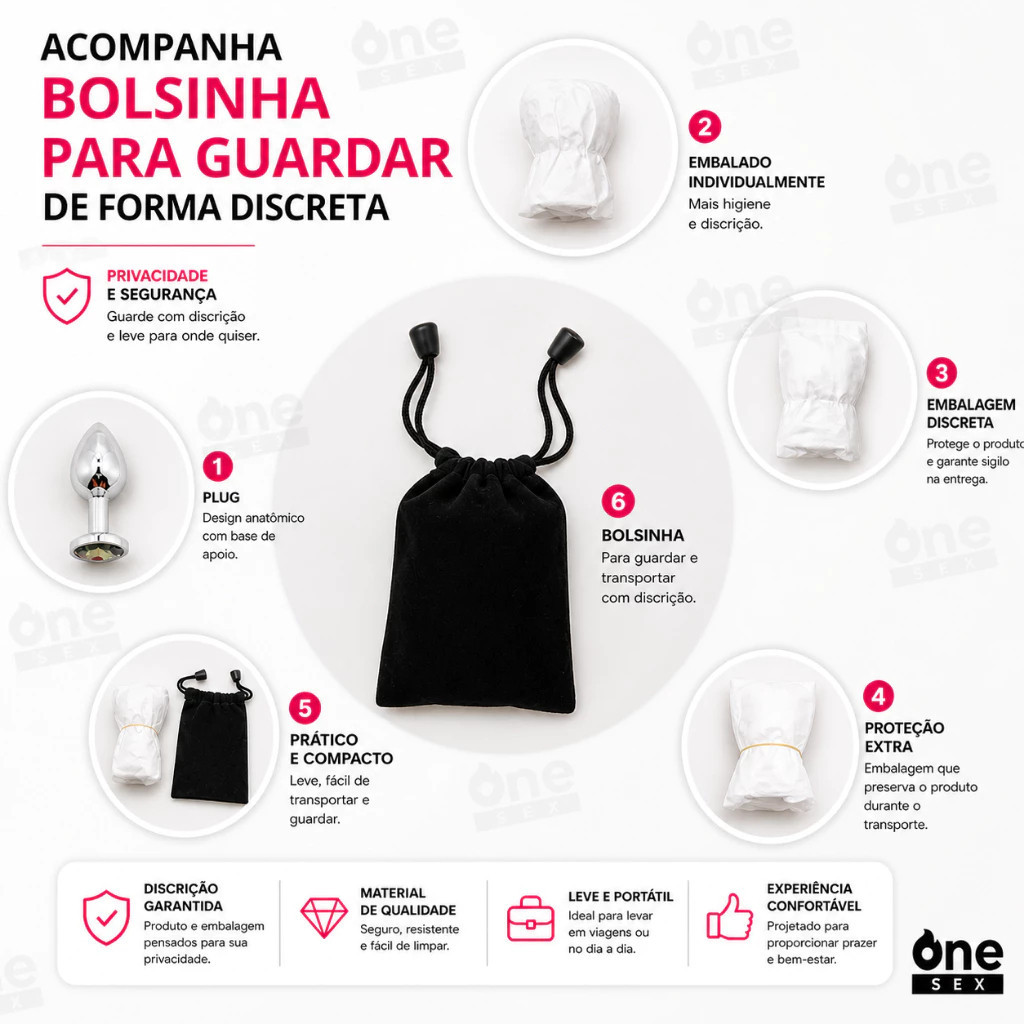 KIT SEX SHOP Com 05 Itens Egg Masturbador Masculino, Plug Anal, Vibrador, Anel Peniano Vibratório