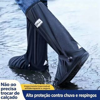 Galocha Impermeável Polaina Unissex para Chuva Motoqueiro | Cobre Sapato Borracha Antiderrapante