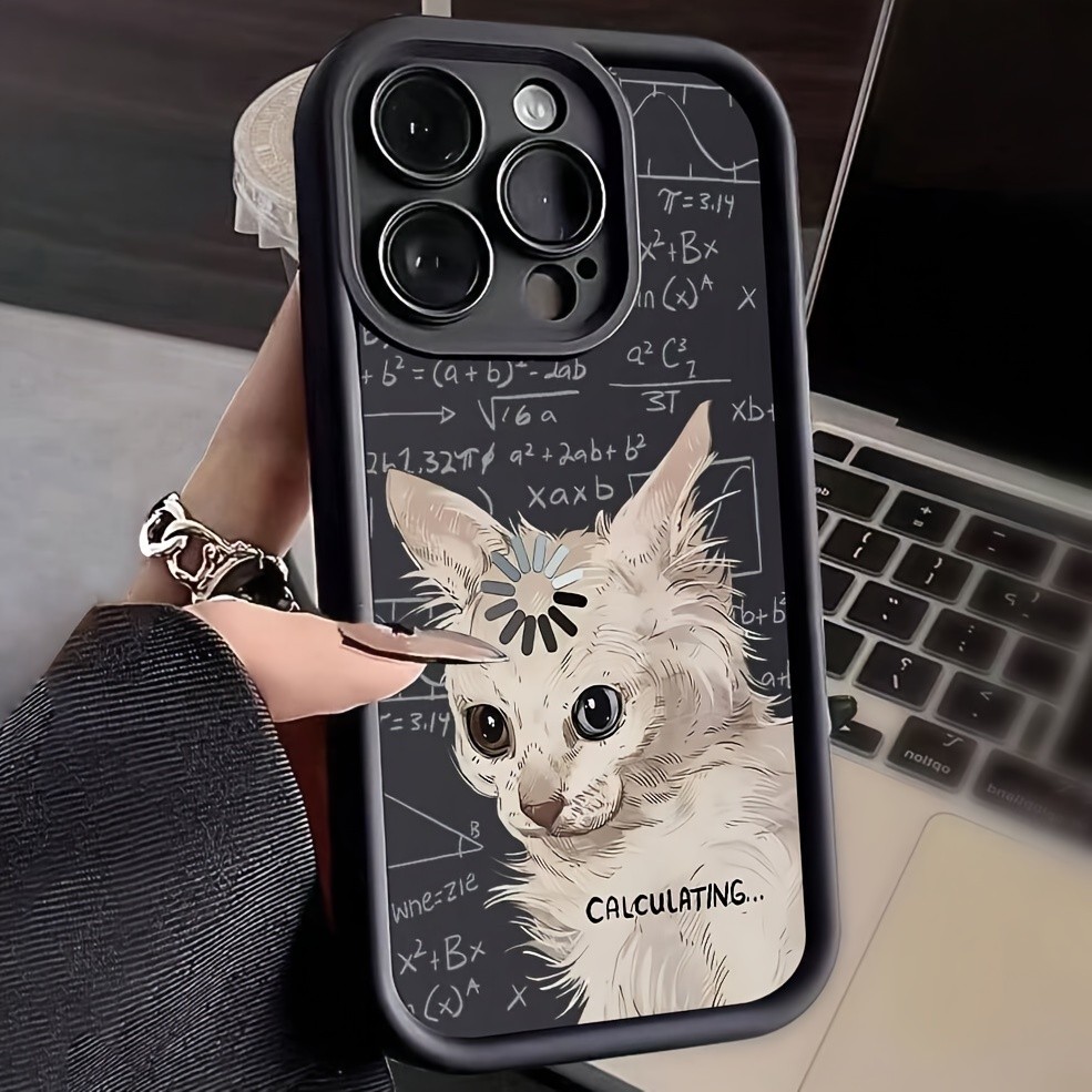 Gato pensativo Capinha Capa Anti-impacto Samsung S25 A55 S20 S23 FE S24 A07 A17 A26 A55 A15 A05S 
