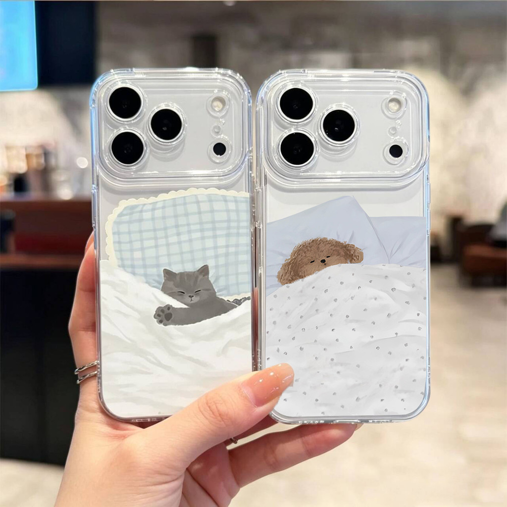 Super Bonito Dormindo Gato Filhote De Cachorro Capa Para Samsung A05 A05S A12 A03S A02S A32 A23 A25 A56 A04 A04E A54 A22