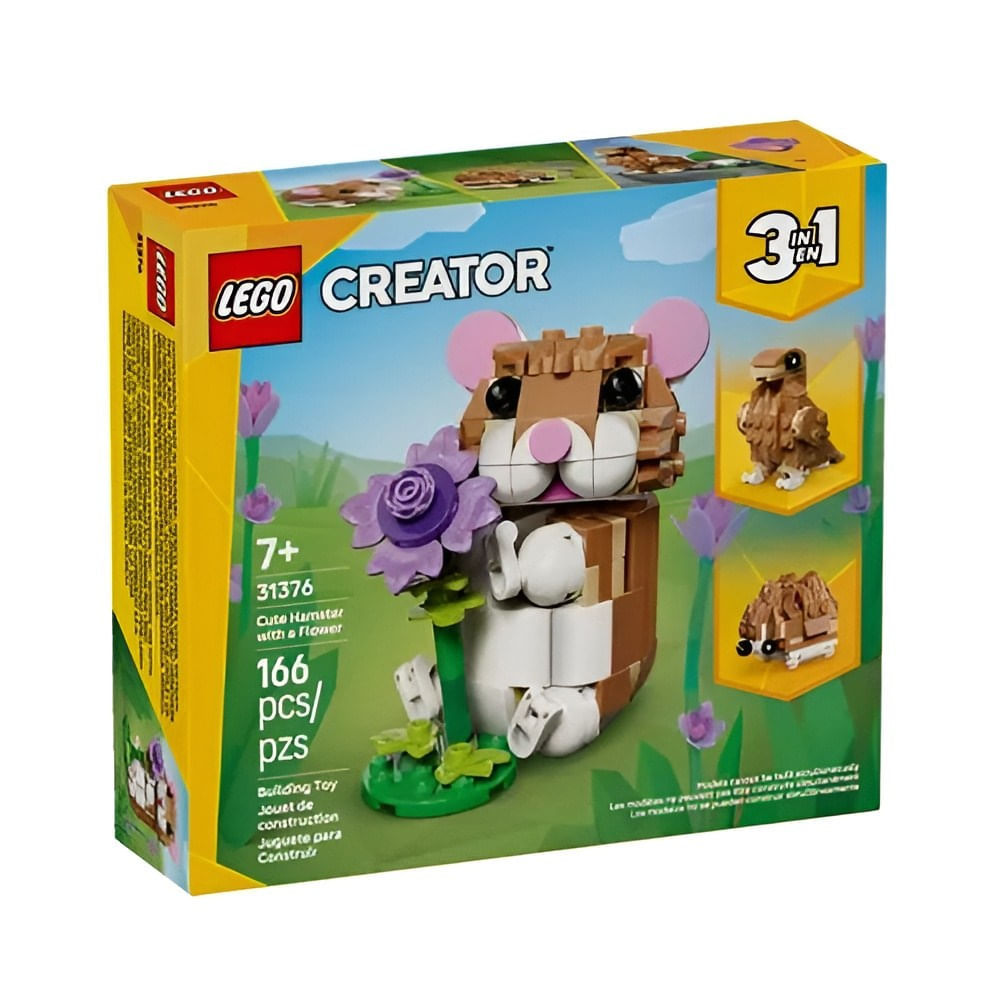LEGO Creator 3 em 1 - Hamster Adorável com uma Flor - 166 Peças - 31376