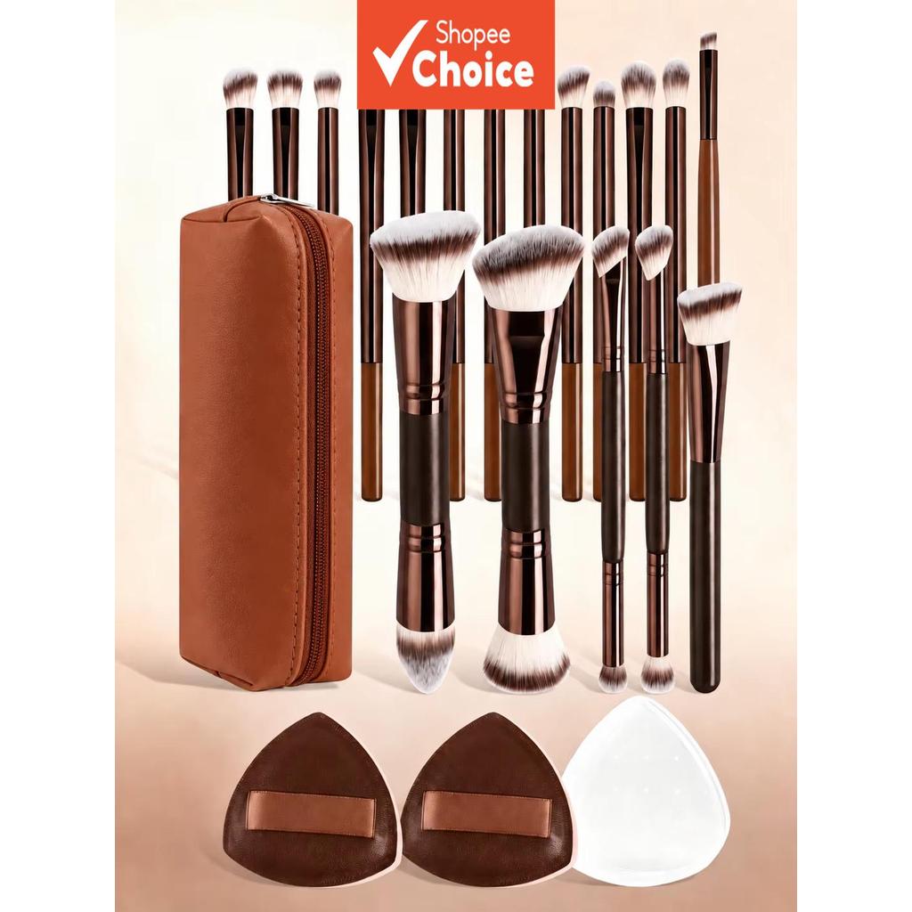 Conjunto De Pincéis De Maquiagem 5 18 21 Peças Com Bolsa Almofada De Ar Puff Fundação Sombra De Olho Kit De Ferramentas