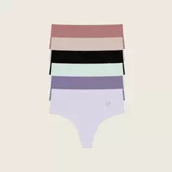 Kit Tanga Fio Sem Costura Cós Alto