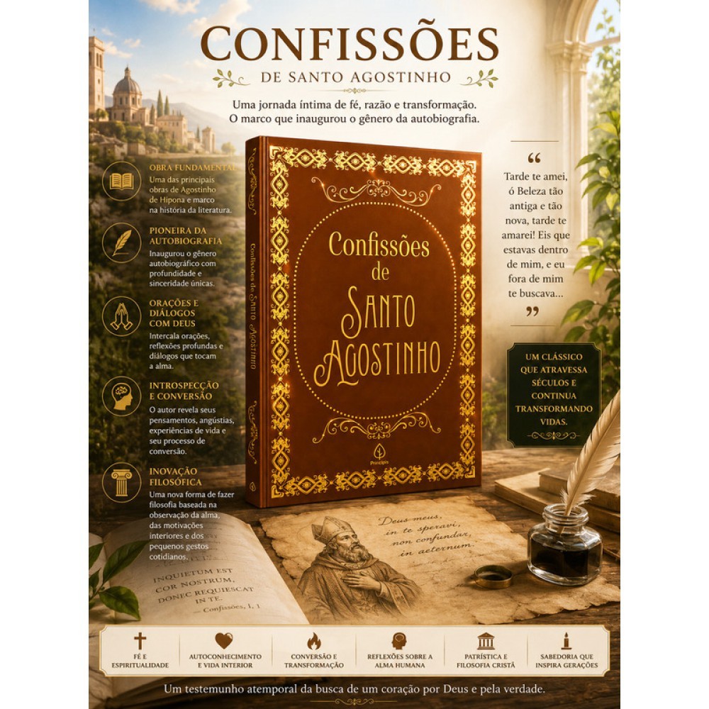 Livro Confissões de Santo Agostinho - Edição Especial de Luxo Almo — imagem 2 de 2