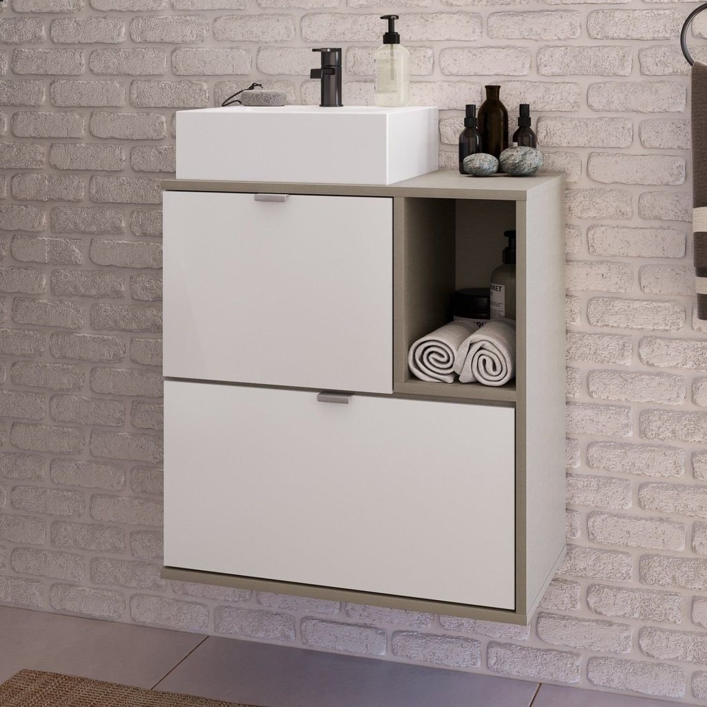 Gabinete para Banheiro sem Cuba 58x63,8cm Nordic Branco/Argento