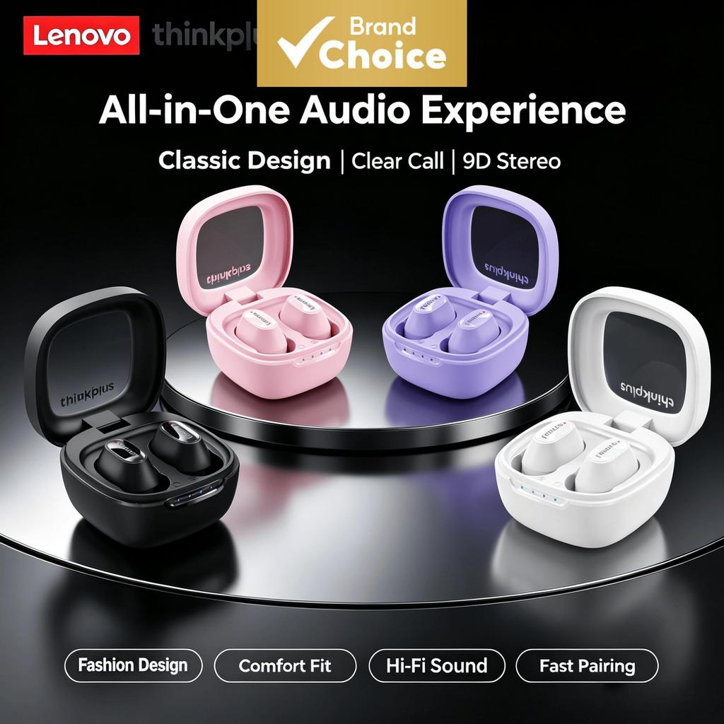 Lenovo XT62 Fones De Ouvido Sem Fio Bluetooth ENC Cancelamento Ruído Chamadas Claras À Prova Dwaterproof Água Ajuste Con