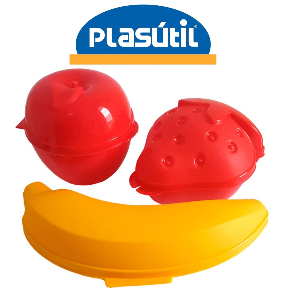 KIT ou Unidade Porta Metades Mix - Morango - Maçã - Banana - Porta Temperos - Plasútil