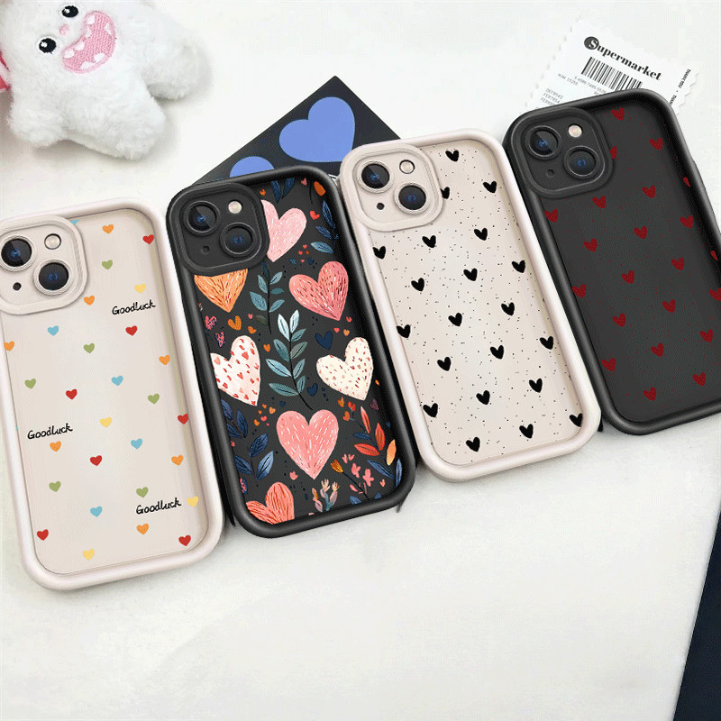 Capa Para Samsung A57 A17 A07 A56 A55 A37 A27 A54 A16 A06 5G Coração Amor Casal Cor Macia