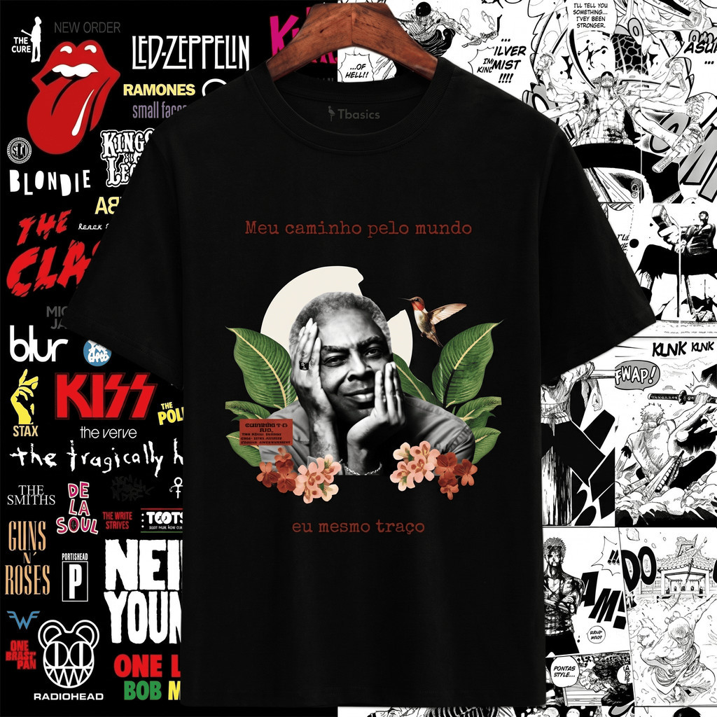 Camiseta Masculino Meu caminho pelo mundo Estampado Camisa 100% Algodão Feminino Plus Size Oversized Envio Rápido