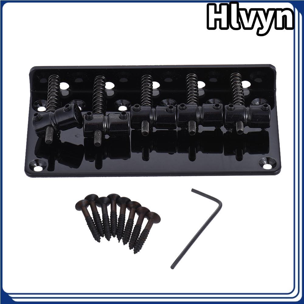 Conjunto de ponte de 5 selas Hlvyn-br para substituição de peça de baixo elétrico de 5 cordas preto