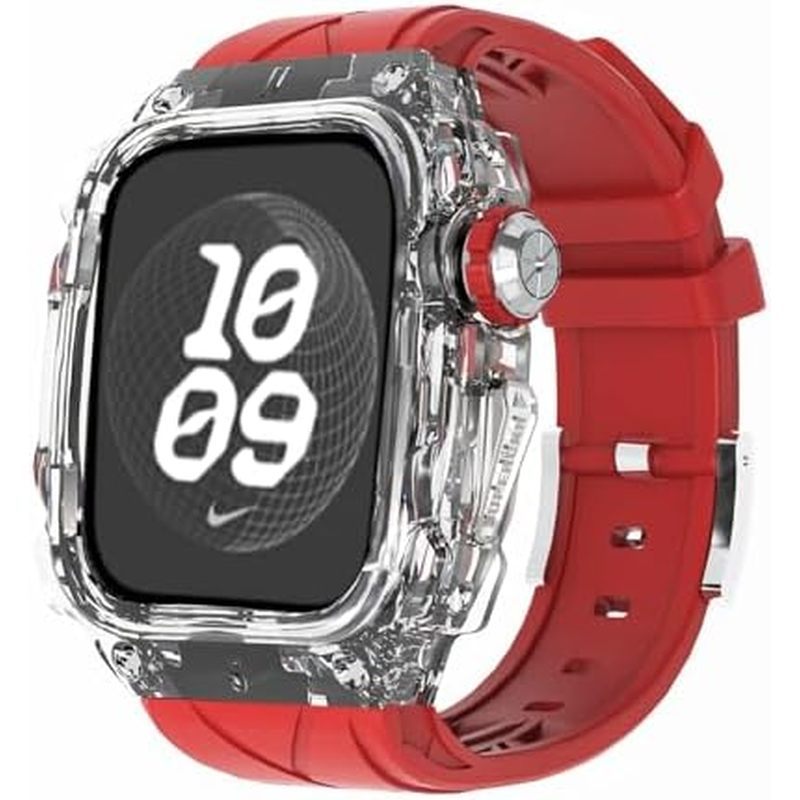 Capa Robusta De Designer Transparente Com Pulseira Compatível Pulseiras Apple Wa