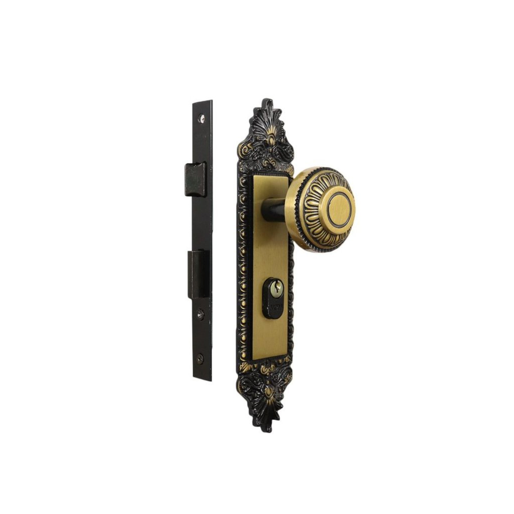 Fechadura Externa Espelho Aço 40mm MGM Colonial Bronze Externa