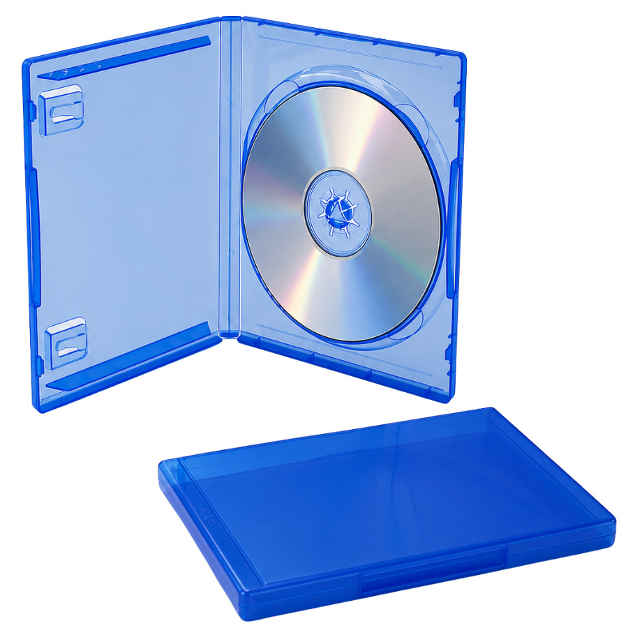 Estojo Caixa Rígida Porta CD DVD Blu-ray Jogos Xbox Playstation Filme Armazenamento Azul Resistente