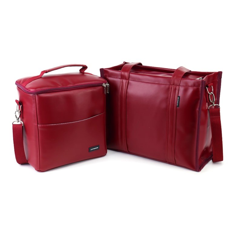 Kit Bolsa Tote Midi com Alça + Térmica Move Grande Vermelho Cereja