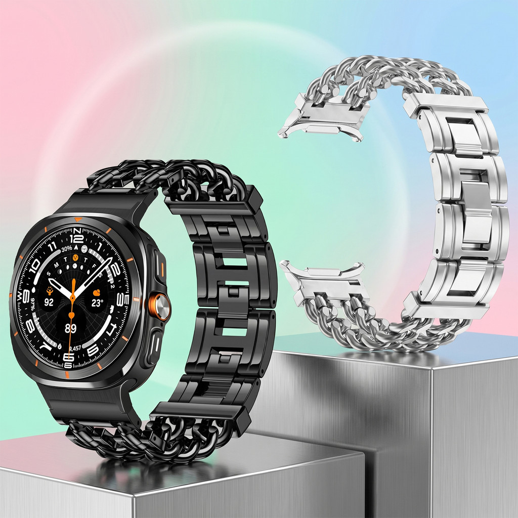Correias De Aço Inoxidável Correntes De Metal Banda Para Samsung Galaxy Watch Ul