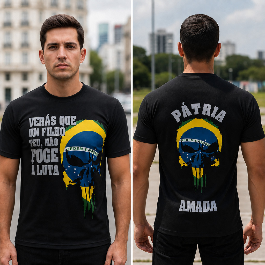 Camiseta Masculina Feminina Pátria Amada Exercito Bope Brasil Patriota Direita Camisa 100% Algodão Top