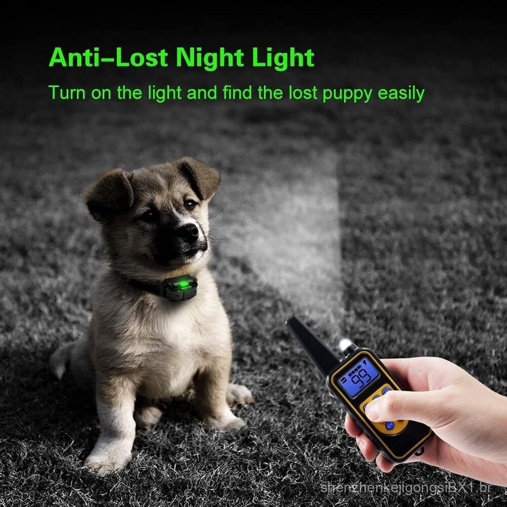 Coleira de Treinamento para Cães Recarregável IP67, Coleira Elétrica Automática para Cães, Coleira para Animais de Estim