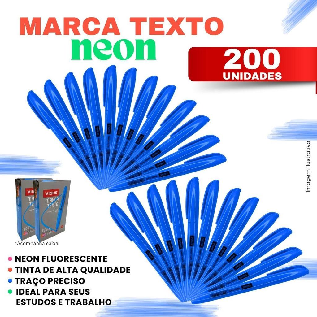 Kit 200 Unidades Marca Textos Vighs Neon