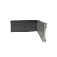 Rodapé Poliestireno Frisado 10cm x 2,40m Casa Grassi Kit 24m Cinza Frisado