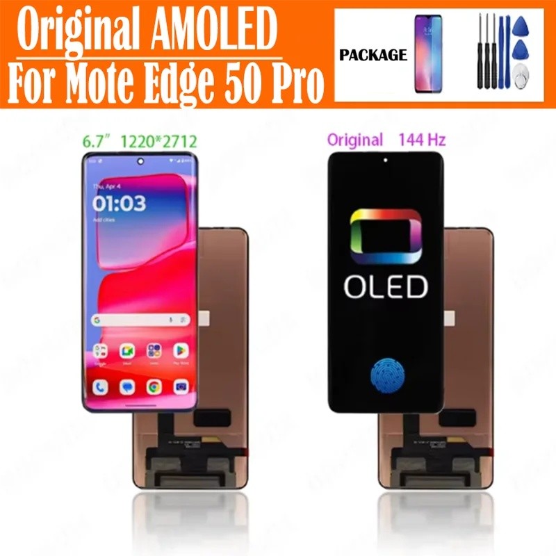 Original 6.7 " AMOLED Para Motorola Edge 50 Pro Display Lcd Painel De Toque Digi