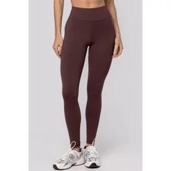 Legging Cós Alto em Poliamida Puresense Marrom Truffle