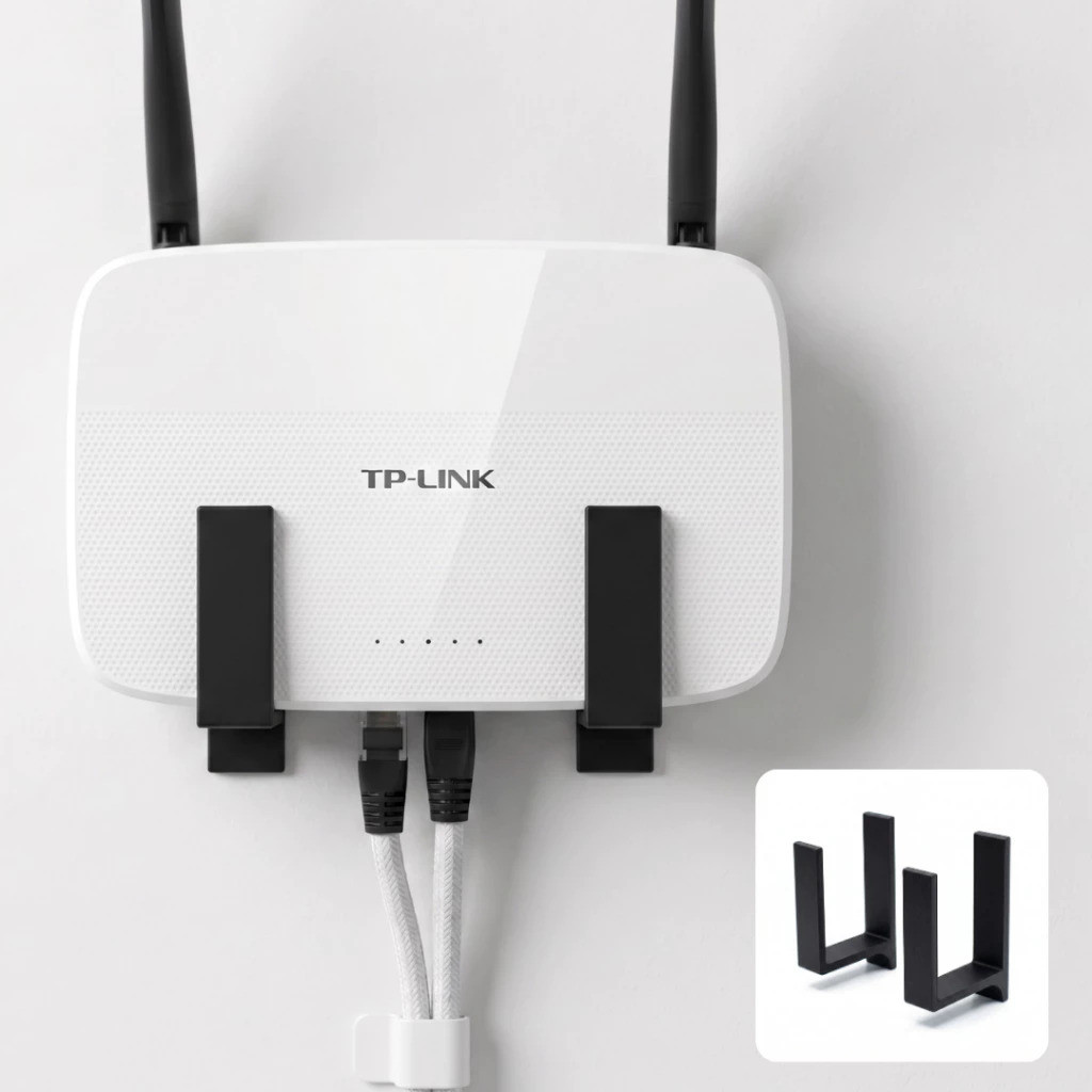 Suporte Roteador Parede Sem Furo Fita 3M Organizador WiFi Universal