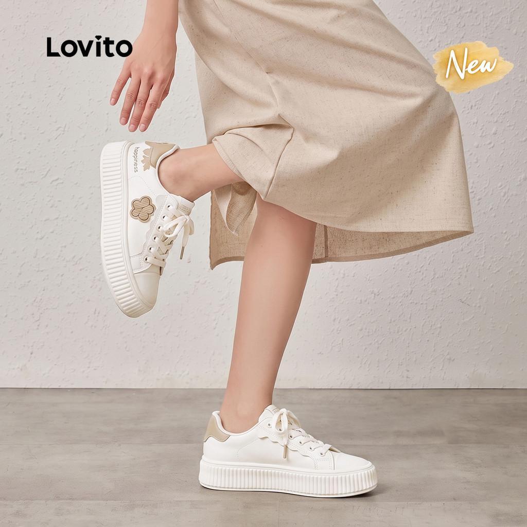 (New Arrival) Lovito Tênis Casuais Para Uso Diário Ao Ar Livre Estilo Coreano Co
