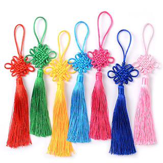 Seis placas nó chinês borla pequeno pingente diy lanterna acessórios decoração vermelho pico pingente estilo chinês 10 c
