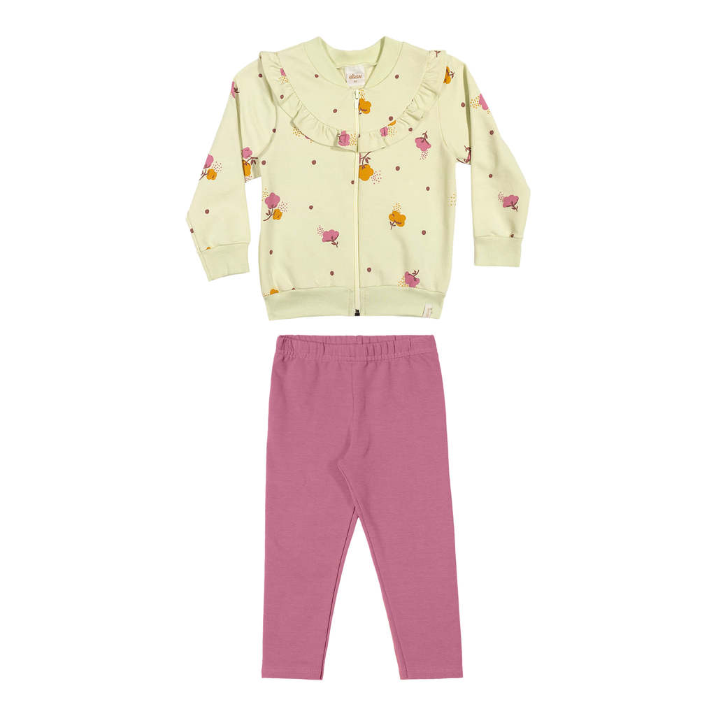 Conjunto Infantil Menina Babados Molecotton Elian Verde