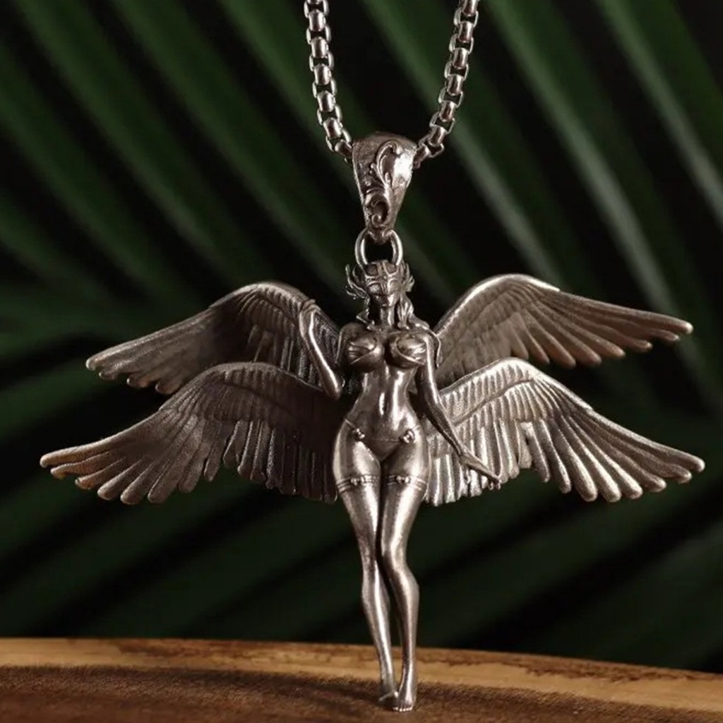 Europeu americano quatro asas anjo pingente colar Retro na moda acessórios de moda