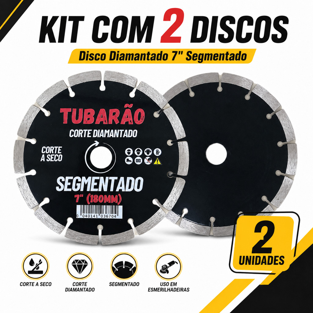 2x Disco De Corte Diamantado 7 segmentado - Tubarão