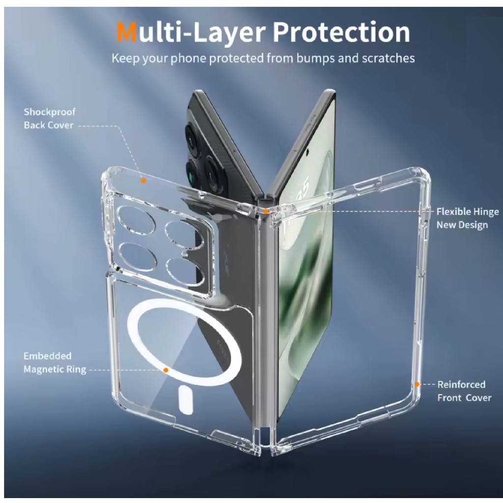 Capa Capinha Hybrid Clear Magsafe Antishock Para Motorola Razr Fold