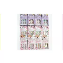 Kit até 180 Unhas Postiça Kids Infantil 5 Caixas/Contém Comprimidos de cola sólida
