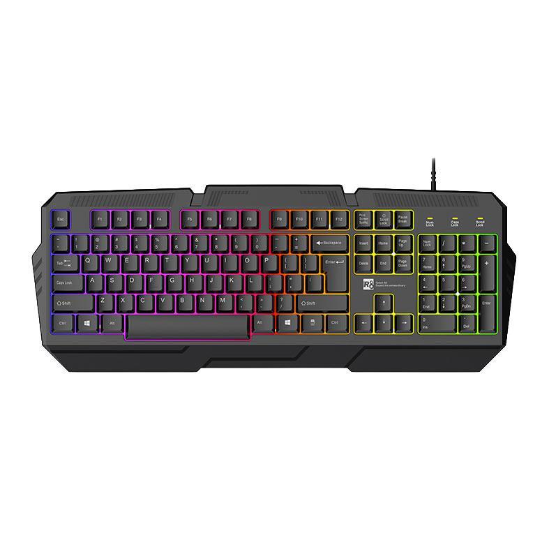 Teclado Gamer R8 GW101, Rainbow, USB, Preto, R8-GW101-BK